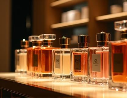 Image representing a retail display of perfumes